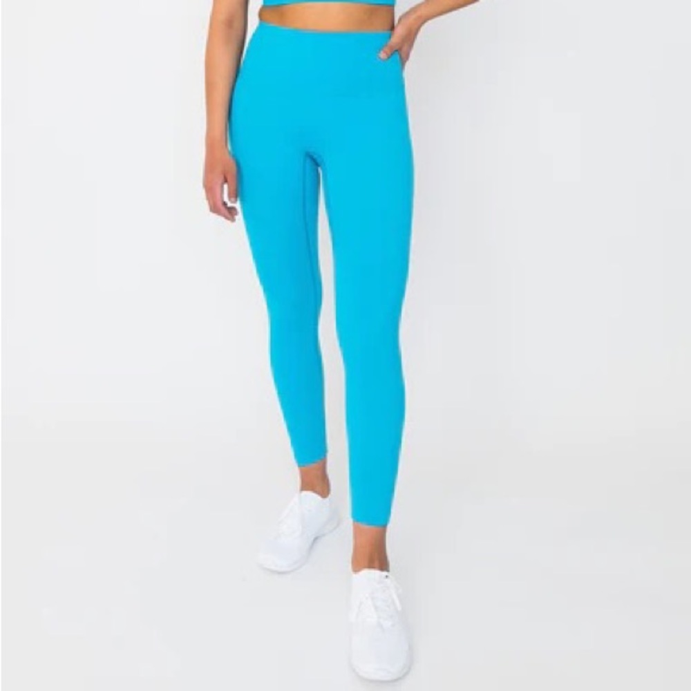 American Apparel Performance Sportswear Legging in Bright Blue Teal